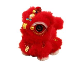 GAOSU Làm thủ công Đồ chơi nhồi bông hình múa lân Dễ thương Truyền thống Búp bê sư tử thức tỉnh Hoạt hình Que xoắn Trang trí cho Tết Nguyên Đán. Trang trí xe hơi