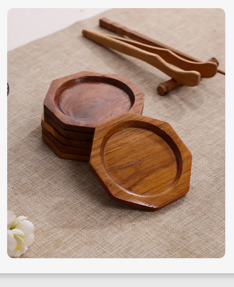 Elegant Teak Wood Coaster for Dining Table, Japanese Style Water