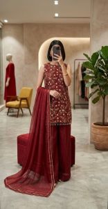 KPs Luxury Chinnon Silk Suit Set with Elegant Dupatta