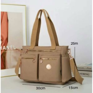 New Rose Gold Zipper Multi Pocket Shoulder Bag Sling Bag For Women