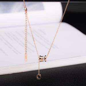 Lantai Leher 18K Rose Gold Color Fashion Small Waist Titanium Steel Necklace Female Niche Design