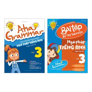 Sách Combo 2 cuốn Aha Grammar – ngữ pháp & bài tập bổ trợ toàn diện ngữ pháp tiếng Anh lớp 3 (Tặng khóa học online) - Megabook