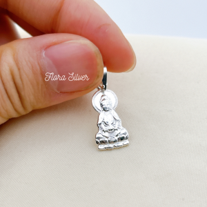 FLORA 0330M - [Có bán lẻ] Dây chuyền bạc ta hình phật bà quan âm bồ tát dành cho bé