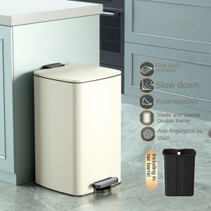 20/30L Trash Can With Foot Pedal Large Capacity Garbage Bin Trash Bin For Kitchen Bathroom Home