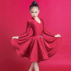 Latin dance dress Latin outfit Professional Competition Requirements "LOLITA" Girls Children Grade Standard Competition Dress Custom Spring Summer