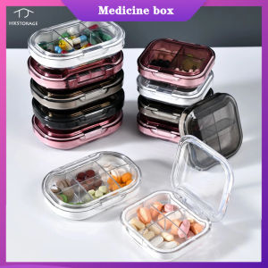 HKStorage Travel Portable Mini Medicine Pill Box Plastic Storage Container Pill Case For Tablets Small Pillbox Organizer Bottle 4/6 Grids