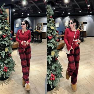Set Bộ Nữ Thun Tăm Quần Suông Kẻ Caro Áo Tay Loe Vạt Nhọn Cài Cúc Mặc Nhà Đi Chơi Đẹp Thời Trang Giá Rẻ Nhất Sale Ngay Tại Lazada