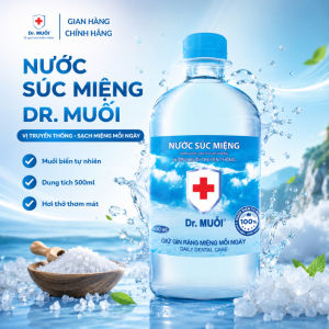 Nước Súc Miệng Dr. Muối Truyền Thống 500ml - Làm Sạch Khoang Miệng Hơi Thở Thơm Mát Muối Biển