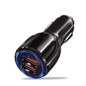 NEW Car Charger Fast Charging Super Quick Charge USB 2-PortWith Halo