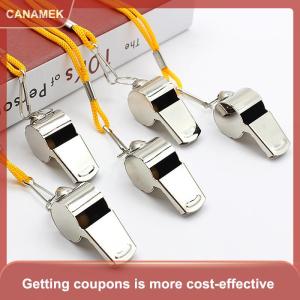 【CANAMEK 】 Metal Whistle Referee Rugby Stainless Steel Whistles Soccer Football Basketball Party Training School Cheerleading Tools
