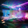 โคมไฟดาว โคมไฟโปรเจคเตอร์ โคมไฟ LED ไฟออโรร่า 16 สี, พร้อ รีโมทคอนโทรล LED USB ขับเคลื่อนบรรยากาศโปรเจคเตอร์ Night แต่งห้องให้สวยงาม ไฟตกแต่งห้องนอน โคมไฟดาว Night Light พร้อมลำโพงบลูทูธ ไฟแต่งห้อง sky projector ไฟตกแต่งห้อง. 