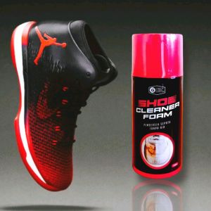 busa pembersih sepatu-shoe cleaner foam 150ml bonus lap sarung tangan bahan wool lembut