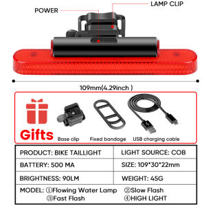 Bicycle Tail Light MTB Signal Turn Light Road Bike Light Rechargeable Waterproof Safety Light USB Cycling Parts Accessories
