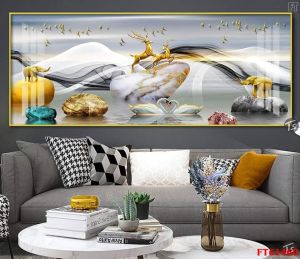 Tranh tráng gương khổ ngang đẹp sắc nét đến từng chi tiết phù hợp trang trí phòng khách đầu giường
