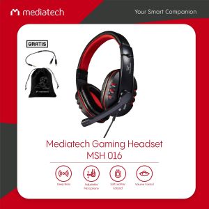 Mediatech Gaming Headset  Headphone Zeus MSH 016 - Headset Gaming Mediatech splitter + pouch - 56019