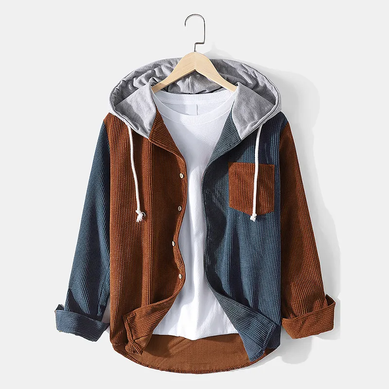 Colorblock Drawstring Pocket Hoodie