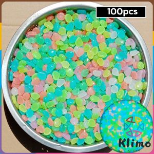 KLIMO Luminous Pebbles Stones Glow In the Dark Stone For Aquarium Fish Tank Garden Lawn Decoration 40-50/90-100pcs