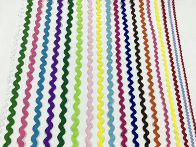 Ren viền trang trí quần áo ren lượn sóng nước ren vải poly dây ziczac phụ kiện handmade trang trí tiệc cưới may vá - Vải phụ liệu may giá rẻ