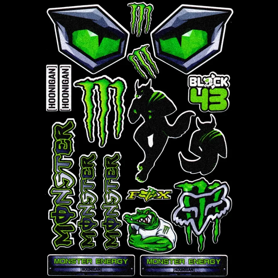 Monster Energy Sticker Anime Helmet Decal Rock Star Glossy Film Waterproof  PVC Decorative Motorcycle Accessories | Lazada PH