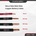 1 Feet x Battery Cable 60A 100A 150A 16m㎡ for Car Lorry Boat Truck Earth 100% Copper Made in Malaysia (1 Kaki). 