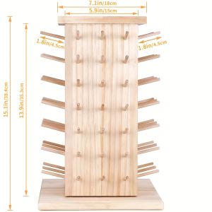 DIY Outdoor Storage Garden Villa 360° Rotating Wooden Thread Holder Suitable for Sewing Patchwork Embroidery Braiding Jewelry with Adjustable Reel Holder Thread Storage Multi-functional Holder Wooden Storage Sewing Accessories