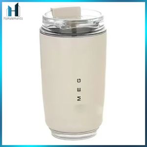 【Homelements】 240ML Travel Beverage Water Bottle Large Capacity Stainless Steel Insulated Cup Leak-Proof Lightweight Drinking Tumbler for Travel Commute Fitness