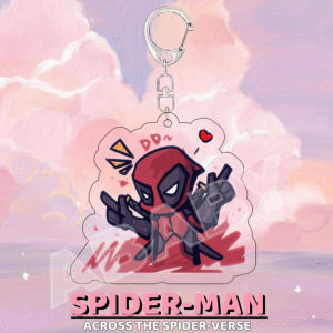 Spider-man merentasi labah-labah ayat akrilik rantai kunci