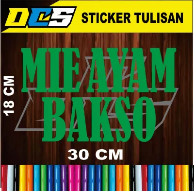 CUTING STICKER TULISAN MIE AYAM BAKSO STICKER TEMPELAN UNTUK NAMA JUALANMU