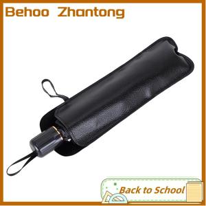 Behoo Black PU Leather Umbrella Cover Case Portable Waterproof Umbrella Storage Pocket Umbrella Bag Portable Umbrella Cover