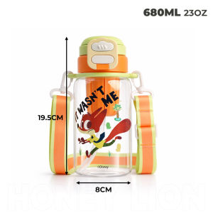 680ml Disney Kids Water Bottle Cartoon School Cup with Strap Leakproof Portable Back to School Gift for Children- HoneyLion