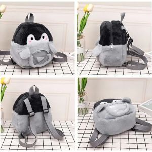 Balo mini hình thú bông dễ thương – Chim Cánh Cụt đeo chéo/đeo vai vải nhung mềm cực xinh