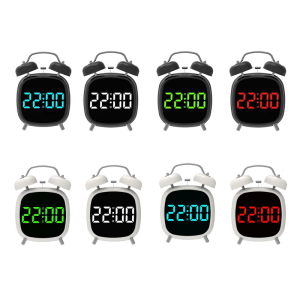 Twin Bells Digital Alarm Clock For Heavy Sleeper Operating Retro Design 3 Adjustment Brightness Progressive Sound