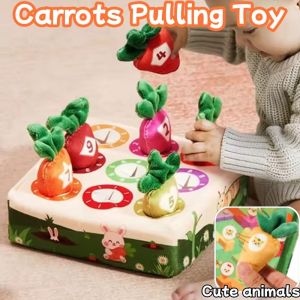 Sensory Educational Toy Pull Carrot Matching Game Plush Toy Set for Baby Toddler Earily Learning