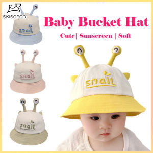 SKISOPGO Cute Snail Baby Bucket Hat Breathable Soft Cotton Infant Boys Girls Fisherman Cap Cartoon Comfortable Toddler Sun Hats Basin Cap