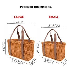 DD Summer Fashion Rattan Basket Multipurpose Grocery Storage Travel Gift Bakul Rotan Plastik Fesyen Kasual Wanita Tahan Lasak