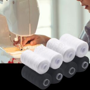 1000 Meter 402 Polyester Sewing Thread Black White Strong and Durable Sewing Threads Sewing Spools Polyester for Hand Machine
