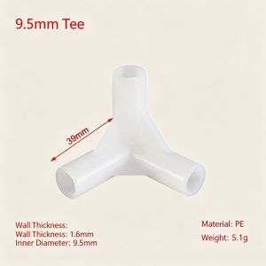 K10SEQ 5pcs 8mm Khớp nối ống nhựa Trắng Đen Ống nối chữ T 90 độ hai chiều Các khớp nối cố định của lều Khóa nối cố định lều