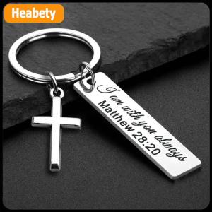 【2-3 days delivery】 Let God Lead···Faith Cross Stainless Steel Keychain Religious Key Chain Ring Purse Bag Backpack Charm Daily Gift