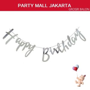 Banner ulang tahun sambung warna goldsilverrose gold/Banner ulangtahun sambung + tali