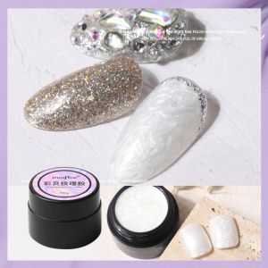 R&Y | Pinpai White Pearl Sea Shell Texture Aurora Effect Gel Polish Color Shell Texture