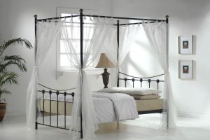 SWAN CANOPY QUEEN METAL BED FRAME / 4 POSTER BED/ KATIL BESI / KATIL KANOPI / KATIL QUEEN WITHOUT MOSQUITO NET