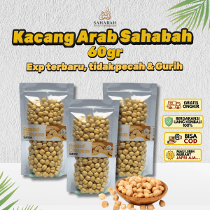 Kacang Arab 60gr Matang Panggang Gurih dan Renyah 100% Asli Original Roasted Chickpeas Garbanzo Oleh Oleh Haji Umrah