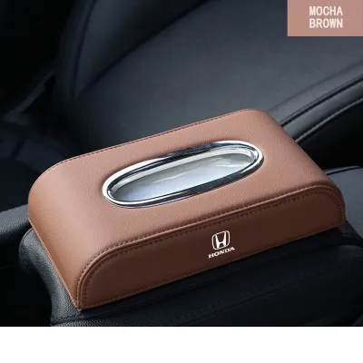 Honda Premium Leather Car Tissue Box Auto Tissue Storage Case For Freed Brio City Civic CRV HRV BRV Accord Jazz Car Accessories