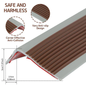 1M Anti Slip Strip For Stair Ladders Safe Stair Nosing PVC 3.2 FT x 2.5CM