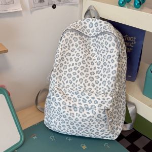LONGB Chất liệu nylon Ba lô nữ Phong cách độc đáo Thiết kế nhẹ Ba lô đeo hàng ngày thông thường Độc đáo Họa tiết da báo Cặp sách Đi làm hàng ngày