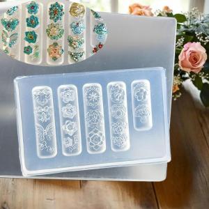 Salime Flower Peacock 3D Silicone Nail Mold Chinese Style Transparent Template Manicure Design Tools DIY Nail Art Decoration