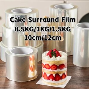 8cm*10m Clear Cake Surround Film Thickened Hard Mousse Edge Cake Collar Transparent PET Baking Packaging Kitchen Bakeware