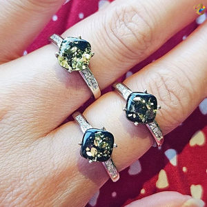 Collection Grade Rare Green Amber Titanium Adjustable Rings (14 Types to Choose)