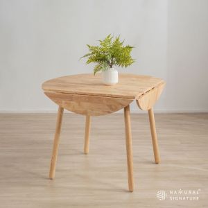 Natural Signature 3900AT Bloomy Round Drop-leaf Table/Solid wooden dining table/花季折叠方圆两用桌/实木餐桌 #DT #SNW