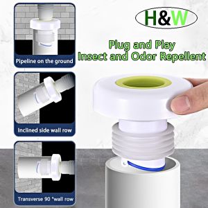 H&W ABS drainage pipe anti-back-blocking odor sealing plug kitchen washing machine sealing ring plug wash basin sealing cap wall drain plug